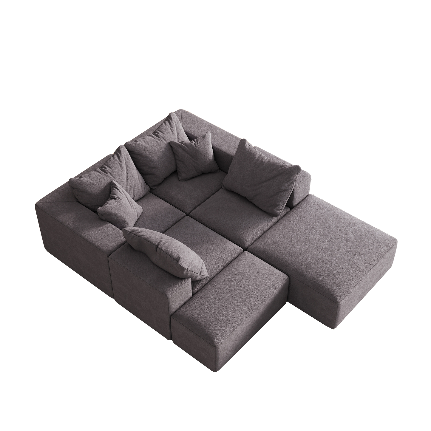 Modern Upholstered Sectional Boneless Couch Set