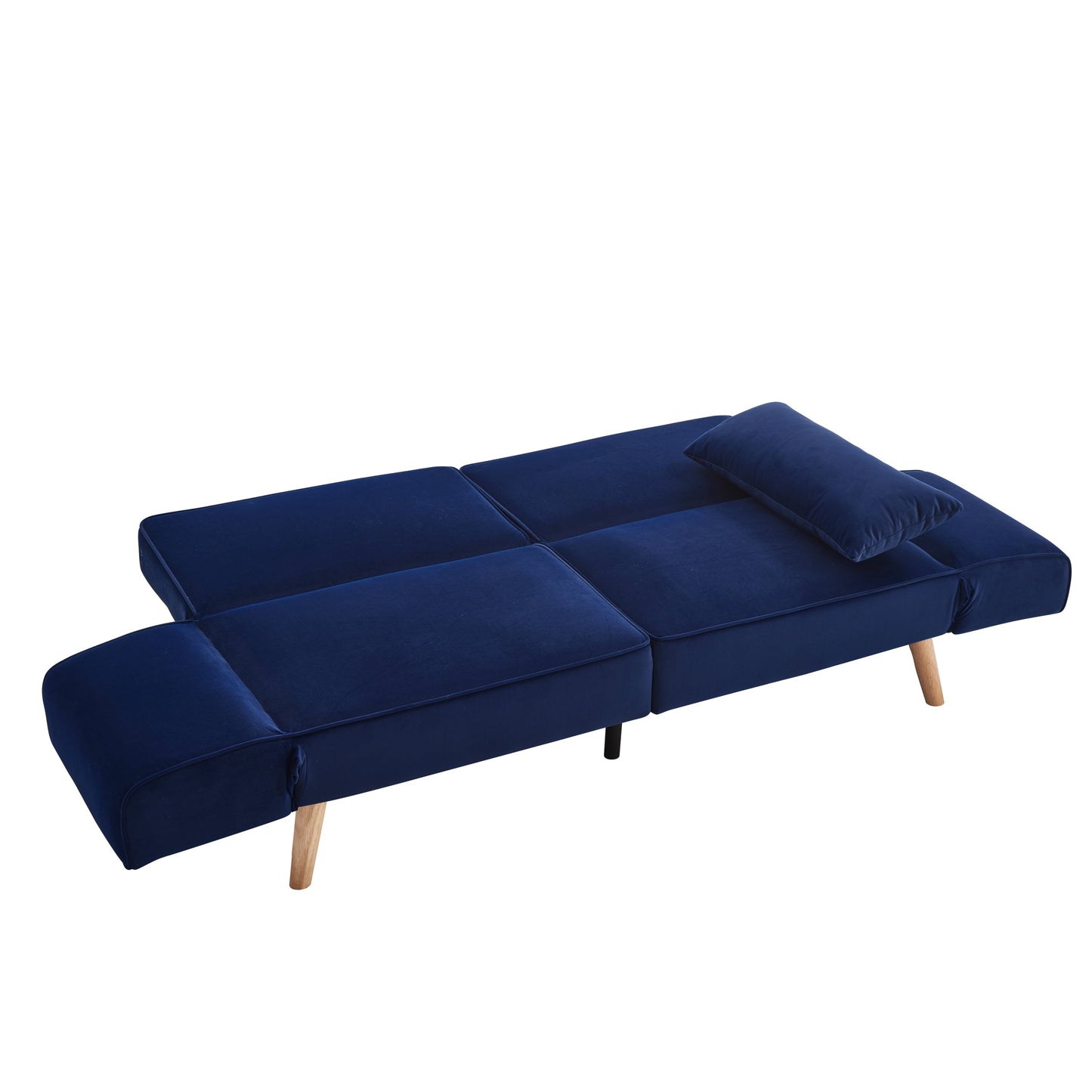 72.8''Futon Sofa Bed, Sleeper Sofa, Small Couch with Adjustable Armrests, Adjustable Recliner Sleeper Sofa Bed for Living Room, Bedroom, Apartment, Navy Blue