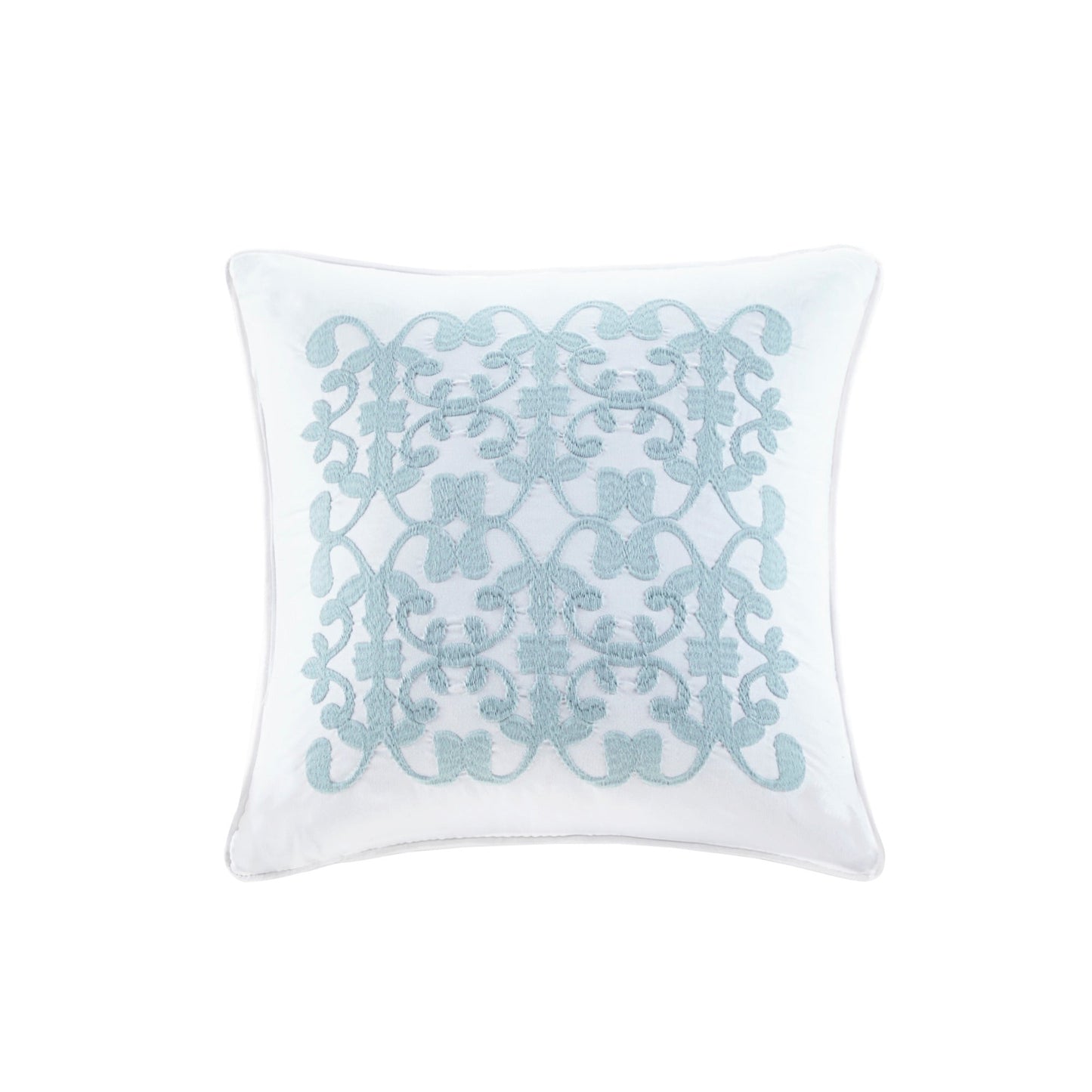 5 Piece Microfiber Ruffled Comforter Set White Queen