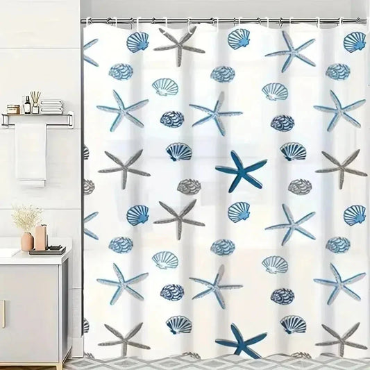 Patterned Waterproof Shower Curtain - PEVA Bathroom Partition & Decorative Accessory