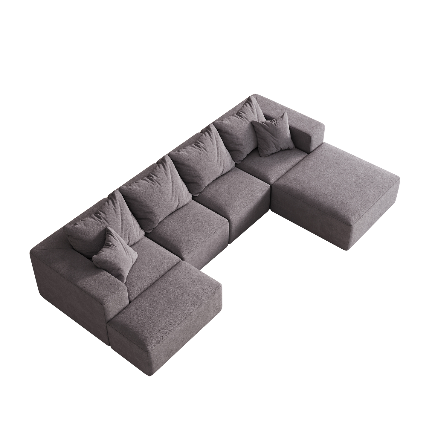 Modern Upholstered Sectional Boneless Couch Set