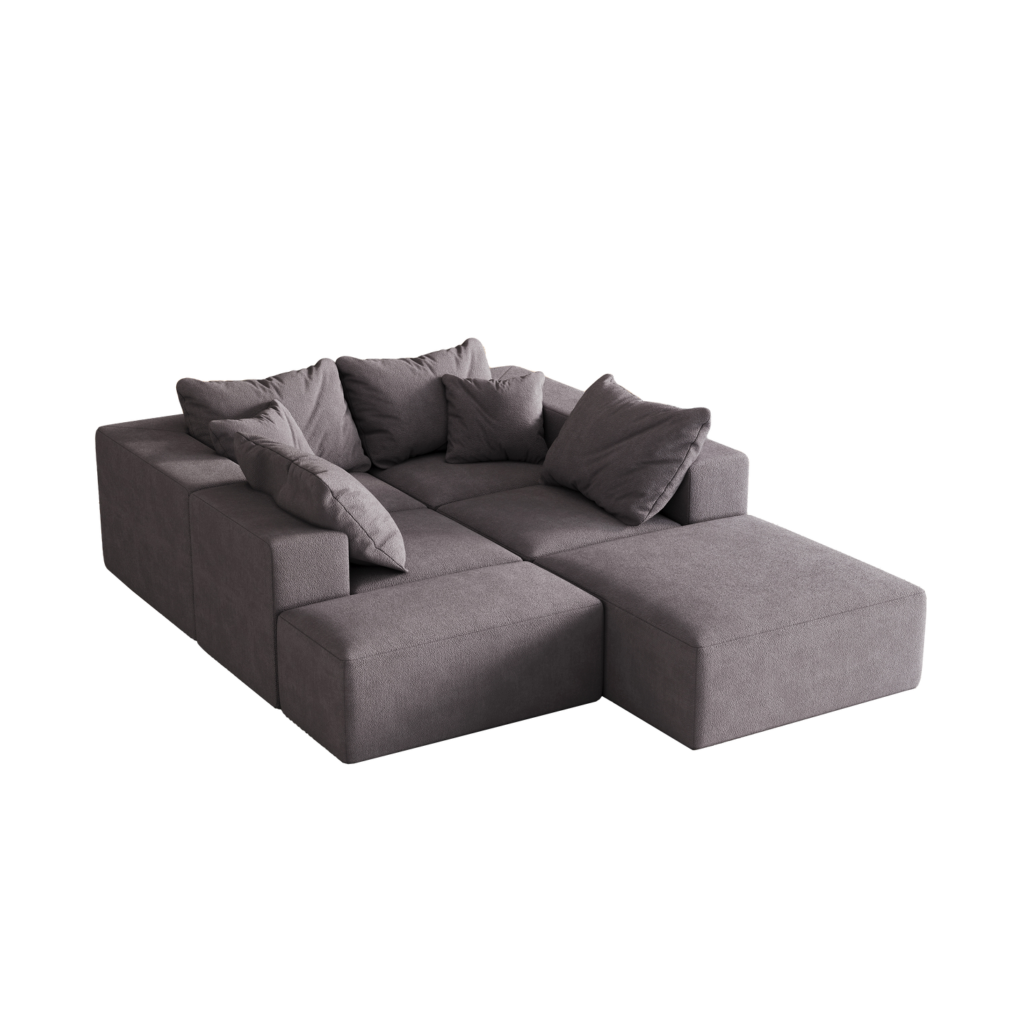 Modern Upholstered Sectional Boneless Couch Set