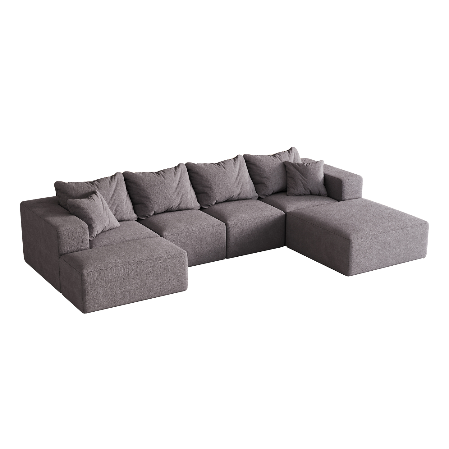 Modern Upholstered Sectional Boneless Couch Set