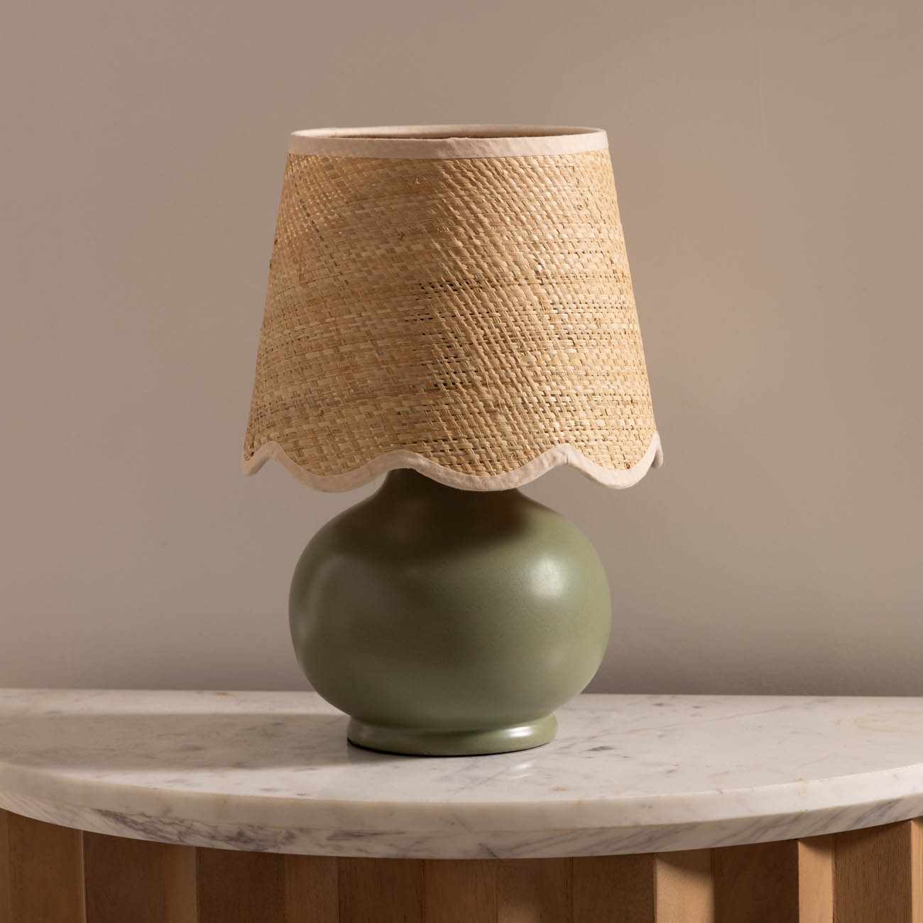 Kupua Green Solid Ceramic Table Lamp